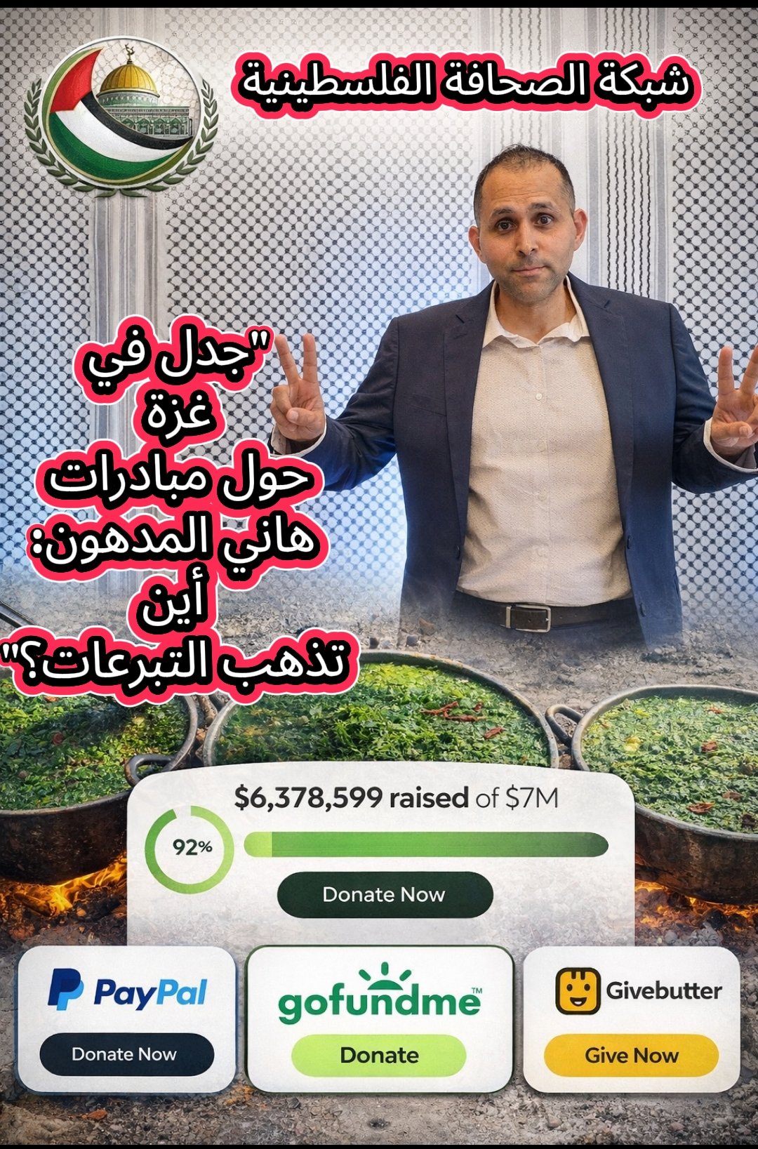 جدل متصاعد في غزة حول مبادرات هاني المدهون مطالب شعبية بالشفافية